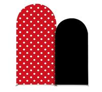 Odot Set di 2 Copertura per Arco (Pois neri,7.2FT+6FT) | Sfondo Tessuto Elastico in Spandex Chiara Sfondo per Arco Decorazioni per Matrimonio Compleanno Festa Eventi