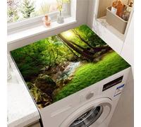 Odot Tappetino Antiscivolo Lavatrice, Stampa 3D di Foresta Tappeto Assorbente Superiore per Lavatrice, Tappeto Assorbente Asciugatura Rapida in Diatomee (Ruscello nel bosco,30x40cm)