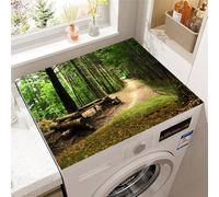 Odot Tappetino Antiscivolo Lavatrice, Stampa 3D di Foresta Tappeto Assorbente Superiore per Lavatrice, Tappeto Assorbente Asciugatura Rapida in Diatomee (Sentiero nel bosco,50x60cm)