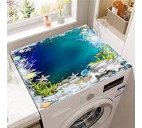 Odot Tappetino Antiscivolo Lavatrice, Tappeto Assorbente per Lavatrice, Mondo Sottomarino 3D Tappeto Assorbente Asciugatura Rapida in Diatomee (Blu I,40x50cm)