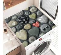 Odot Tappetino Antiscivolo Lavatrice, Tappeto Assorbente Superiore per Lavatrice, Tappeto Assorbente Asciugatura Rapida in Diatomee, Antiscivolo e Tagliabile (Pietre a forma di cuore,50x50cm)