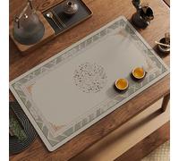 Odot Tappetino Scolapiatti, Tappetino Scolapiatti Assorbente Stile Cinese Tavolo Tè Tappetino Assorbente Cucina Asciugatura Rapida Tappetino Macchina Caffe Antiscivolo (35x80cm,Gris)