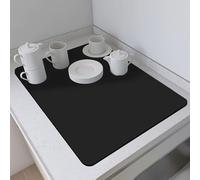 Odot Tappetino Scolapiatti, Tappetino Scolapiatti Assorbente Super Tappetino Assorbente Cucina Asciugatura Rapida Tappetino Macchina Caffe Antiscivolo -Colore Puro (Nero,40x50cm)