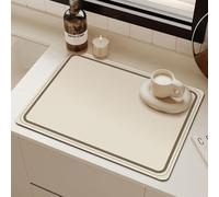 Odot Tappetino Scolapiatti, Tappetino Scolapiatti Assorbente Tappetino Assorbente Cucina Asciugatura Rapida Tappetino Macchina Caffe Antiscivolo Design Della Linea Beige (40x50cm,Colori Solidi)