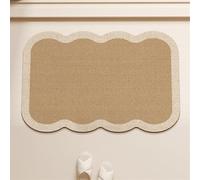 Odot Tappeto Bagno Antiscivolo Diatomite, Stile Wabi-Sabi Color Cachi Lavabile Assorbente Asciugatura Rapida Tappetino in Microfibra Tappetino da Bagno per Doccia Cucina (Onda 2,80x120cm)