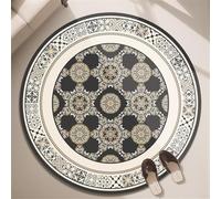 Odot Tappeto Sedia Ufficio Gaming, Retrò Rotondo Tappeto Salvapavimento Antiscivolo Protettore del Pavimento Tappetino per Sedia da Ufficio con Ruote per Piastrelle (esotico 5,140cm)