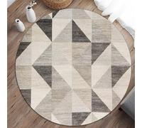 Odot Tappeto Sedia Ufficio Gaming, Rotondo Tappeto Salvapavimento Antiscivolo Protettore del Pavimento Tappetino per Sedia da Ufficio con Ruote per Parquet (Triangolo beige,120cm)