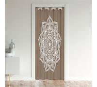 Odot Tende Oscuranti per Interni Porta, Stile Mandala Stampa 3D Tende con Occhielli per Interni Tenda Divisoria per Stanza Tenda Porta Isolamento Termico per Finestra (167x228cm,Marrone Chiaro)