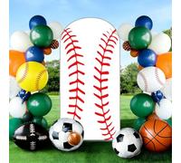 Odot Tessuto per Sfondo ad Arco Elastico Top Rotondo, Copertura per Arco Nuziale a Doppio Lato Decorativa per Allestimenti di Matrimonio, Compleanno, Festa e Banchetto (5FT-65x150cm,Baseball 10)