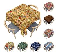 Odot Tovaglia Quadrata Antimacchia, Tovaglie da Tavola in Poliestere Boho Mandala 3D per Salotto Tavolino da caffè Pranzo Cucina Giardino Decorazione (Stile Paisley,90x90cm)