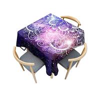 Odot Tovaglia Quadrata Antimacchia, Tovaglie da Tavola Rettangolare in Poliestere con Stampa Mandala 3D per Salotto Pranzo Cucina Giardino Feste Decorazione (Cielo Stellato,60x60cm)