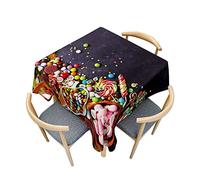 Odot Tovaglia Quadrata Antimacchia, Tovaglie da Tavola Rettangolare in Poliestere Stampa di Caramelle a Colori 3D per Interno Pranzo Cucina Esterno Giardino Decorazione (200x200cm,1)