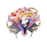 Odot Tovaglia Quadrata Antimacchia, Tovaglie da Tavola Rettangolare in Poliestere Stampa di Caramelle a Colori 3D per Interno Pranzo Cucina Esterno Giardino Decorazione (200x200cm,2)