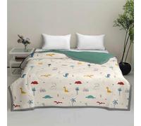 Odot Trapunta Estiva Letto Singolo Matrimoniale Una Piazza e Mezza, Moderno Trapunta Leggera Matrimoniale Piumino Estivo Traspirante e Morbido Coperta Copriletto Trapuntato (Animali verdi,220x240cm)