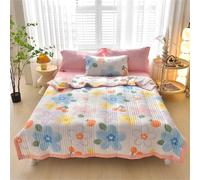 Odot Trapunta Estiva per Letto Singolo Matrimoniale Una Piazza e Mezza, Trapunta Leggera Primaverile Piumino Estivo Coperta Refrigerante Traspirante e Morbido (Fiore carino,100 * 150cm)