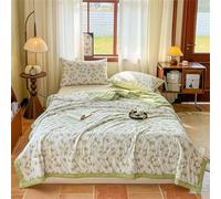 Odot Trapunta Inverno per Letto Singolo Matrimoniale Una Piazza e Mezza, 2,5 Tog Trapunta Leggera Primaverile Piumino Estivo Coperta Trapuntatura Traspirante e Morbido (Foglie verdi,200 * 230cm)