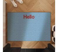 Odot Zerbino Antiscivolo, Tappeto Luffa in PVC Interno Esterno, Lettere a Tinta Unita Zerbino Ingresso Esterno con Fondo in Gomma, Tappeto Ingresso Interno Lavabile per Terrazza (Blu,80x120cm)