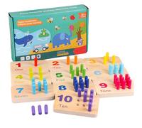 Odoukey 1 pz Tavole con pioli per Bambini, Materiali didattici per l'apprendimento precoce in Legno sensoriale per Bambini Montessori in età prescolare per 3 4 5 6 7