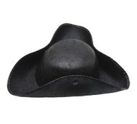 Odoukey Cappello da pirata tricorno vintage rugoso con bottoni a pressione Capitano vecchio stile per feste a tema Carnevale Cosplay, Costume da pirata per uomo