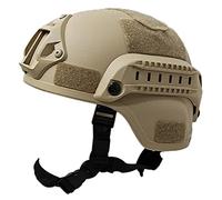 Odoukey Casco Veloce Imbottito 22, 05-23, 62 Pollici Dimensione Libera Airsoft Paintball Bump Casco Guida Laterale Regolabile Supporto NVG Giallo Sabbia