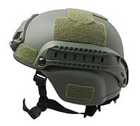 Odoukey Casco Veloce Imbottito da 22, 05-23, 62 Pollici di Dimensioni libere Airsoft Paintball Bump Casco Guida Laterale Regolabile Supporto NVG Verde