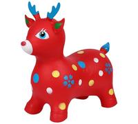 Odoukey Cervi Gonfiabili Animali Gonfiabili Simpatici Cervi per I più Piccoli Cavalca sul Cavallo Rimbalzante Che Salta I Giocattoli per Il Compleanno di Natale 3+ Rosso