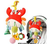 Odoukey Giocattoli per seggiolino Auto Giocattolo da Appendere a Spirale in Peluche per Bambini per Passeggino, Culla e seggiolino per Auto con Carillon a Forma di Granchio