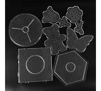 Odoukey Kit Modello Puzzle Tangram educativo Giocattolo Forato con Perline Hama da 5 mm per Bambini, Pannello con Perline