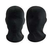 Odoukey Maschera a pieno facciale traspirante in seta di ghiaccio nera da 2 pezzi, maschera a testa intera antisole unisex per costume da festa cosplay, Halloween