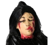 Odoukey Puntelli di Halloween Testa Spaventosa realistica con Capelli Lunghi Lattice Appeso Roba Spaventosa Tagliata Decorazione della Testa per Festa Casa stregata Scherzo Film Oggetto reciso