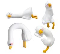 Odoukey Set di decorazioni per monitor di computer di 4 accessori per computer Lazy Duck carini con gesti adorabili per scrivania, parte superiore dello schermo, cruscotto dell'auto e decorazioni p