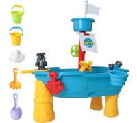 Odoukey Tavolo da Acqua per Bambini, Tavolo da Acqua per Bambini 17 Pezzi/Set Nave Pirata Giochi all'aperto e Accessori e Giocattoli sensoriali con Sabbia per Bambine dai 3 ai 6 Anni