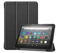 ODQQDO Custodia per tablet Fire HD 8 & HD 8 Plus (10/12 Gen, 2020/2022), non per tripla parte anteriore pieghevole in pelle e retro in TPU per tablet Fire HD 8 Kids Pro, auto sonno/sveglia (nero)