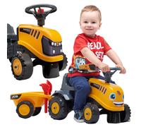 Odrážedlo Baby JCB giallo con rimorchio e pala