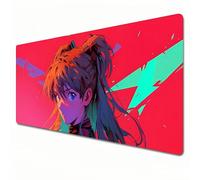 Odrys Neon Genesis Evangelion, tappetino per mouse XXL rosso di grandi dimensioni anime gaming 900 x 400 è adatto per ufficio, studio tappetino per mouse con bordo cucito (Soryu Asuka Langley) (A01,
