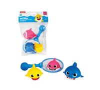 ODS 48822 BABY SHARK Set di 3 squaletti con retino per bagnetto blu rosa giallo