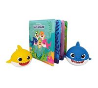 ODS - Baby Shark - Set Bagnetto con Libricino Impermeabile (8 Pagine) e 2 Personaggi Galleggianti in PVC, Misura Libricino 14 x 14 cm, Età Consigliabile 6m+