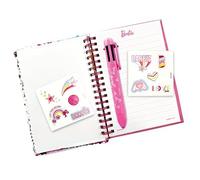 ODS - Barbie Diary Pocket, Quaderno con Pailettes Reversibili, 32 Pagine, Inclusa Penna Multicolor e 2 Fogli di Stickers Barbie, 10,5x15 cm, Età Consigliata +5 Anni
