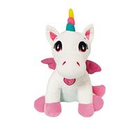 ODS My Vip - Baby Unicorn Pegasus 50 cm unicorno seduto cm.50 (cm. 60 con corno) ali e cuore cucito glitterati, corno arcobaleno