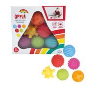 ODS - Opplà - 6 Palline Gioca & Mordi Sensoriali, Materiale Vinile, Dimensioni 6/6,5 cm, Età Consigliabile 6m+
