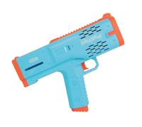 ODS - Soffiabolle, Multibolle Pistola Spara Bolle di Sapone a Batteria, con Luci LED, con Vano Bottiglietta da 50 ml, Colore Azzurro e Arancio, Dimensioni 24 x 19 x 6 cm