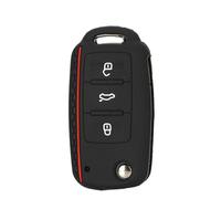 ODSMBK Custodia Portachiavi in Silicone per Auto per VW Caddy per Golf per per Polo per Passat Scirocco per Tiguan per Skoda per Octavia per Seat 3B Portachiavi Protettore Borsa-Black