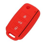 ODSMBK Custodia Portachiavi in Silicone per Auto per VW Caddy per Golf per per Polo per Passat Scirocco per Tiguan per Skoda per Octavia per Seat 3B Portachiavi Protettore Borsa-Red
