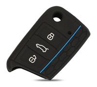 ODSMBK Custodia Portachiavi in Silicone per Auto per VW per Golf 7 mk7 per Skoda per Octavia A7 per Polo Portachiavi Protettore Borsa-Black-Blueline