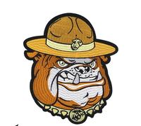 ODSS Toppa termoadesiva a forma di bulldog biker, grande, ricamata, 21,6 x 21,6 cm