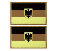 ODSS Toppe in PVC con bandiera tedesca con aquila, emblema tattico del morale, chiusura a gancio con campione ad anello, 9,5 x 6 cm, confezione da 2