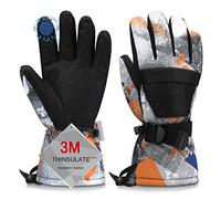 Odtmger Guanti da Sci, Guanti da Neve Impermeabili e Traspiranti più Caldi per la Stagione Fredda, Adatto Sia per Uomini che per Donne, per Genitori-Figli all'Aperto