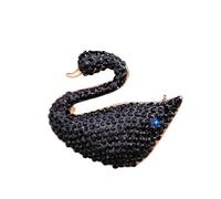 odulu Spilla a forma di cigno con strass per uomo, donna, ragazzo, ragazza, 7.3*3.5cm, Metallo