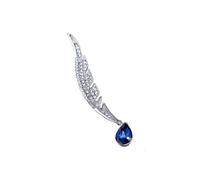 odulu Spilla vintage con piume di strass e ciondolo - Spilla con piume di cristallo per donna, uomo, ragazza, ragazzo, maglione, sciarpa, scialle, vestito regalo, 6.3*1cm, Metallo