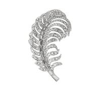 odulu Spilla vintage con piume di strass, spilla con piume di cristallo, per donna, uomo, ragazza, ragazzo, maglione, sciarpe, scialle, vestito, idea regalo, 8.3*4.9cm, Metallo